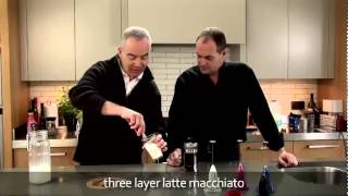 aerolatte  milk frother makes three layer caffè latte macchiato [upl. by Nalad]