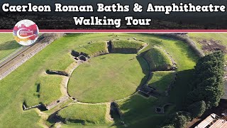 CAERLEON ROMAN BATHS amp AMPHITHEATRE WALES  Walking Tour  Pinned on Places [upl. by Orihakat]