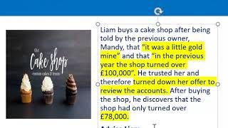 How to apply misrepresentation Liam cupcake scenario [upl. by Micro392]