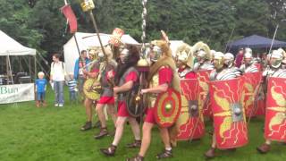 Roman Reenactment at the Amphitheatre in Caerleon Marching In [upl. by Yates]