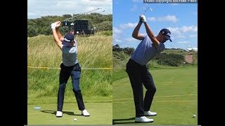 Justin Thomas golf swing  Long Iron faceon amp downtheline July 2017 [upl. by Easter]