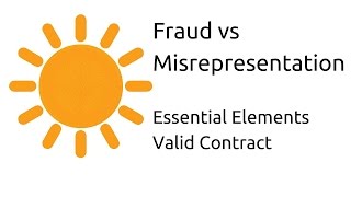 Fraud vs Misrepresentation  Other Essential Elements of a Valid Contract  CA CPT  CS amp CMA [upl. by Eniala]